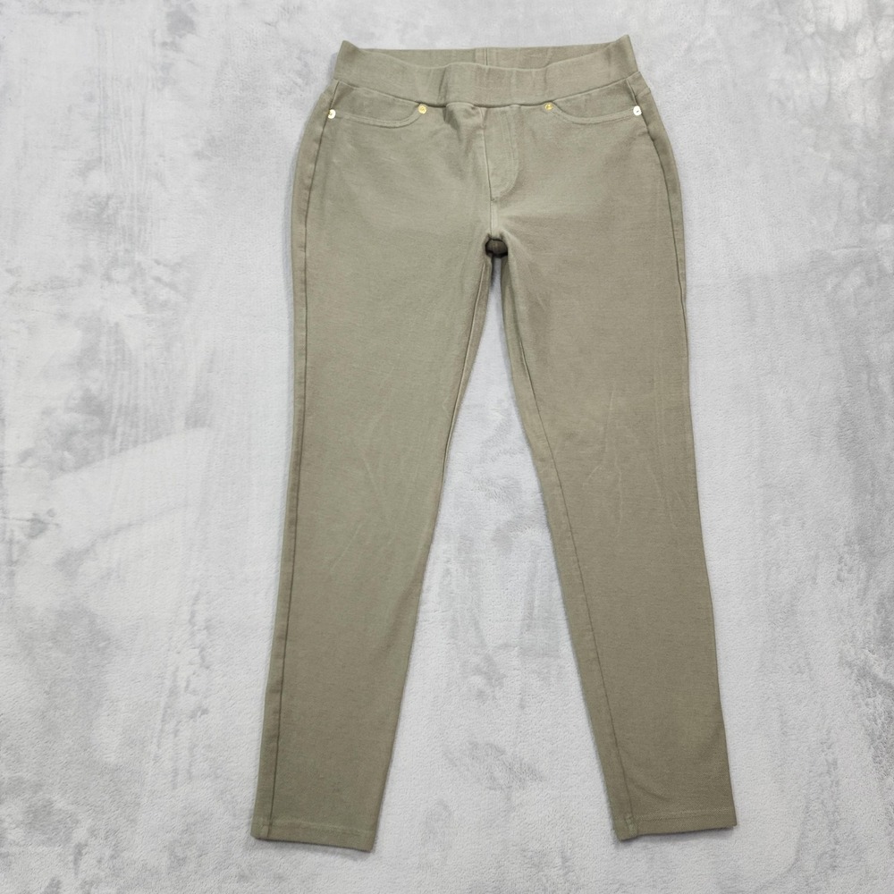 Michael Kors Jeans Womens M Green Mid Rise Pull On Jegging Skinny Ankle Stretch